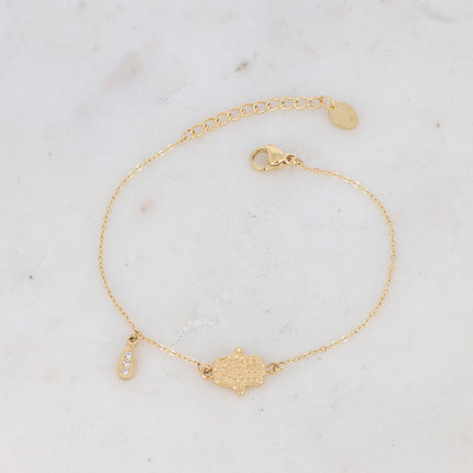Bracelet Louiza - main de Fatma et goutte avec oxydes de zirconium