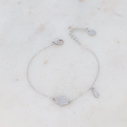 Bracelet Louiza - main de Fatma et goutte avec oxydes de zirconium