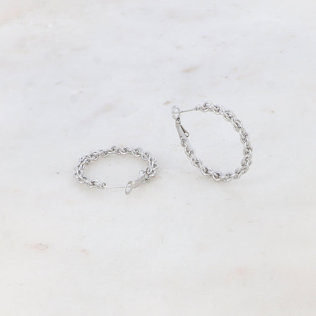 Créoles - maille doublée 3 cm