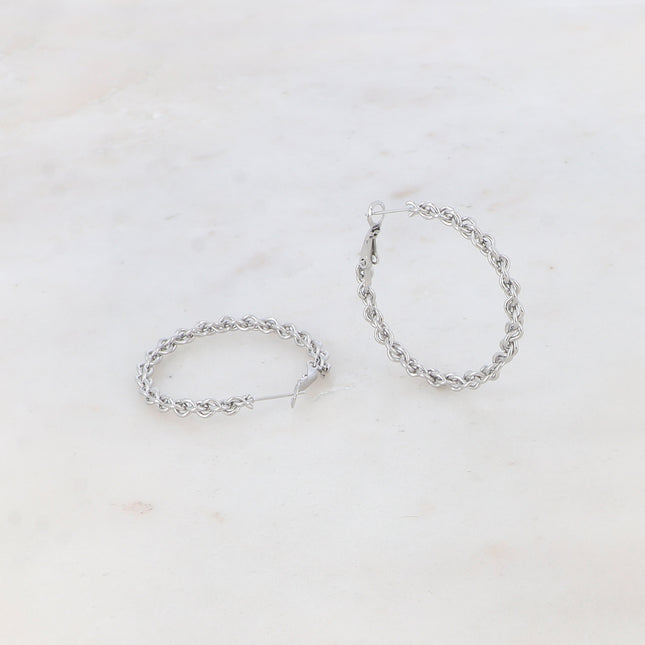 Hoop earrings - double-knitted, 4 cm