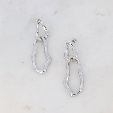 Tayzen stud earrings - 2 wavy rings
