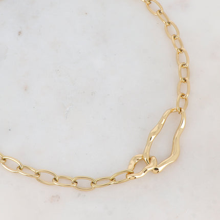 Collier Yseult - 2 anneaux ondulés