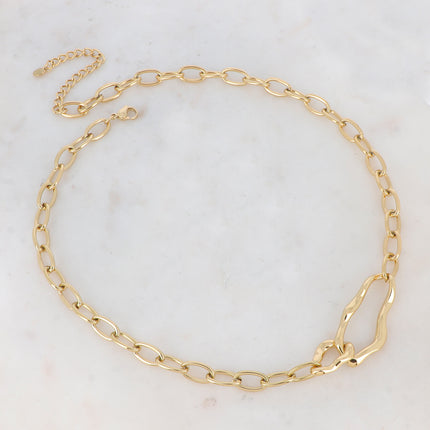 Collier Yseult - 2 anneaux ondulés
