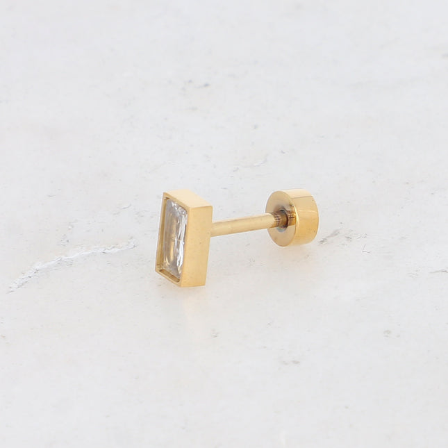 Piercing - oxyde de zirconium rectangulaire