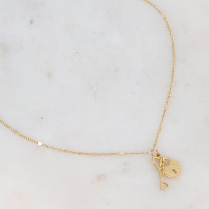Collier Rosia - clef et cadenas coeur