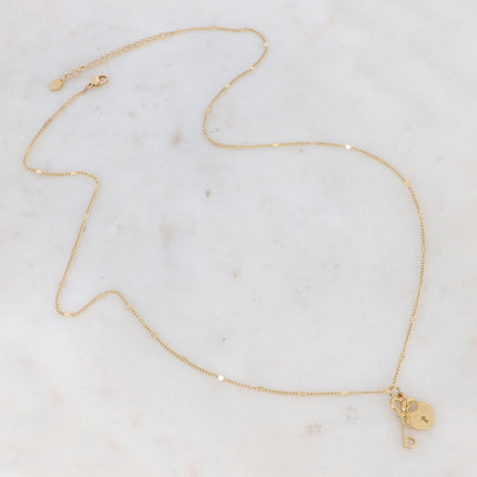 Collier Rosia - clef et cadenas coeur