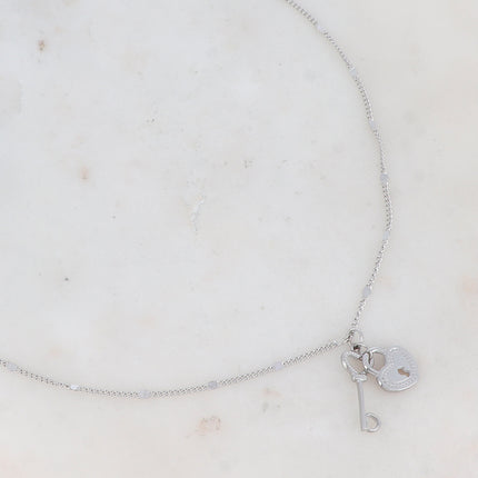 Collier Rosia - clef et cadenas coeur
