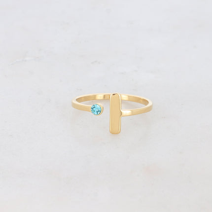 Bague - barre et cristal