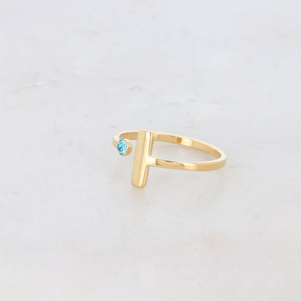 Bague - barre et cristal
