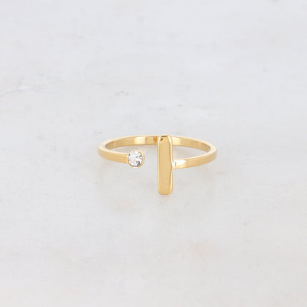 Bague - barre et cristal