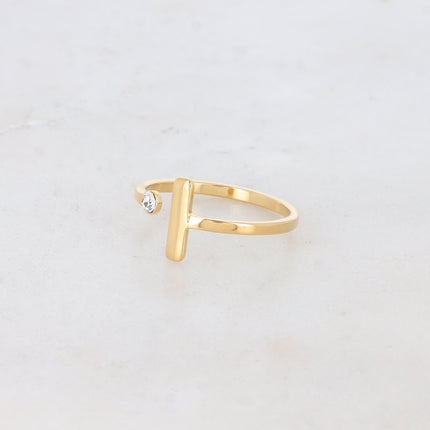 Bague - barre et cristal