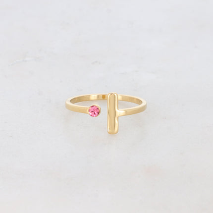 Bague - barre et cristal