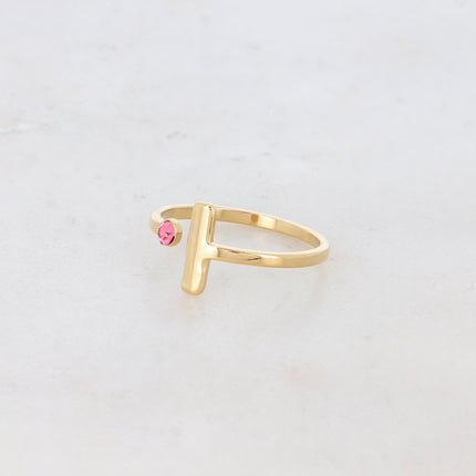 Bague - barre et cristal