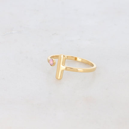 Bague - barre et cristal