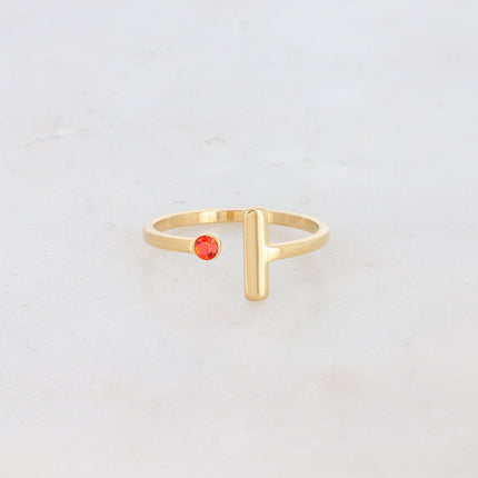 Bague - barre et cristal