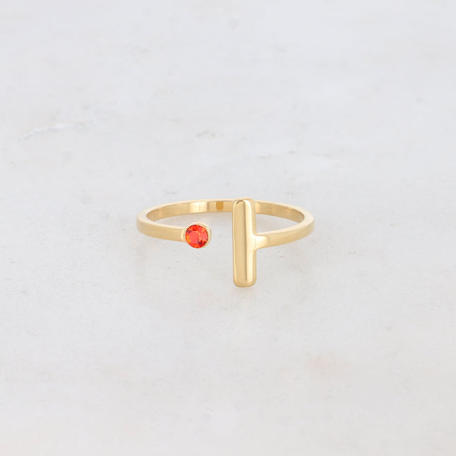 Bague - barre et cristal