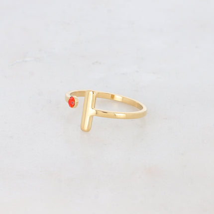 Bague - barre et cristal