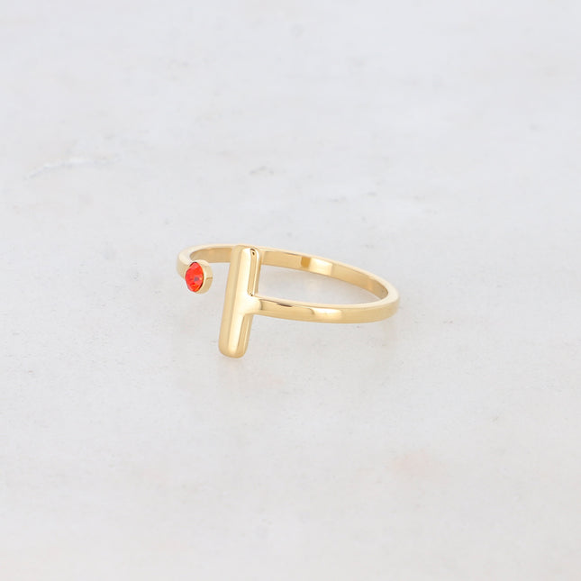 Bague - barre et cristal