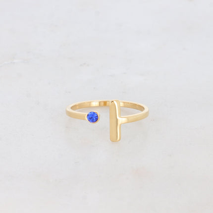 Bague - barre et cristal