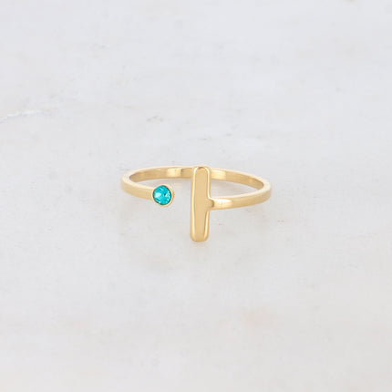 Bague - barre et cristal