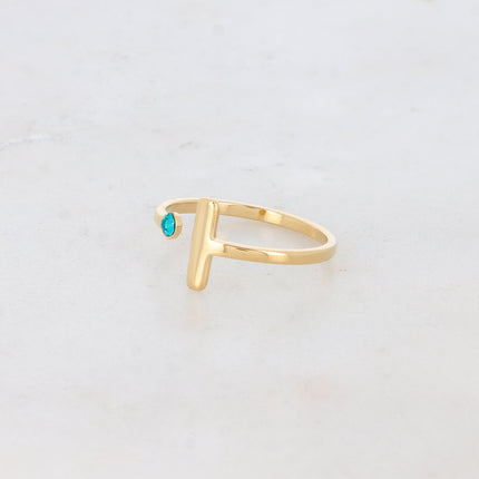 Bague - barre et cristal