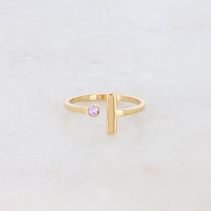 Bague - barre et cristal