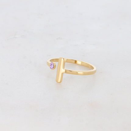 Bague - barre et cristal