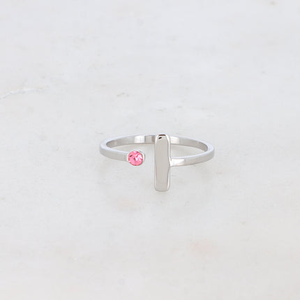 Bague - barre et cristal