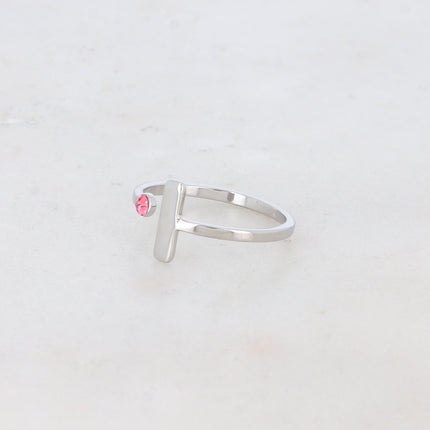 Bague - barre et cristal