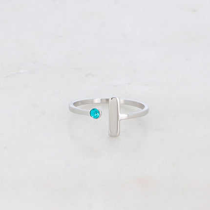 Bague - barre et cristal