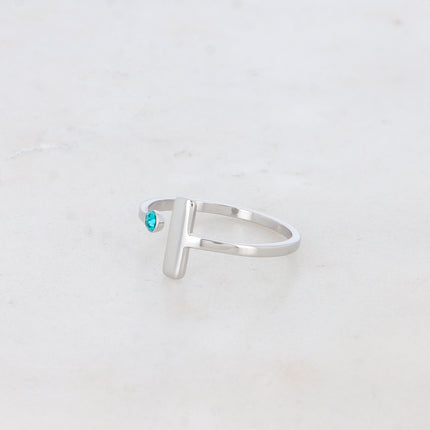 Bague - barre et cristal