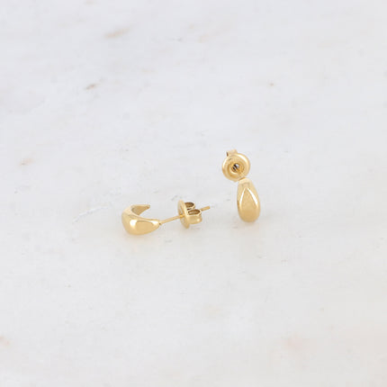 Mini hoop earrings - domed 9 mm