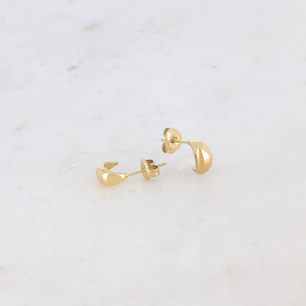 Mini hoop earrings - domed 9 mm