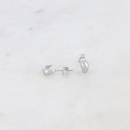 Mini hoop earrings - domed 9 mm