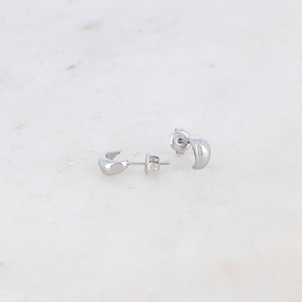 Mini hoop earrings - domed 9 mm