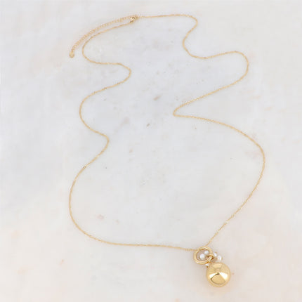 Necklace with pregnancy bola - natural stones - With bola box