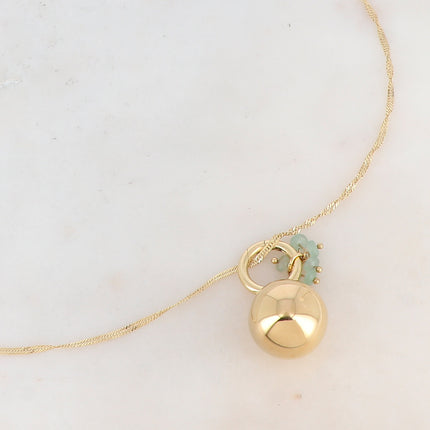 Necklace with pregnancy bola - natural stones - With bola box