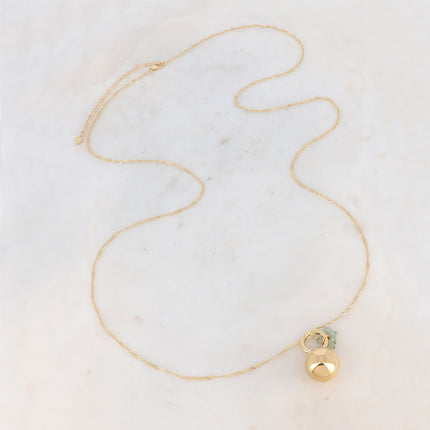 Necklace with pregnancy bola - natural stones - With bola box