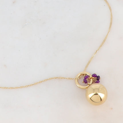 Necklace with pregnancy bola - natural stones - With bola box