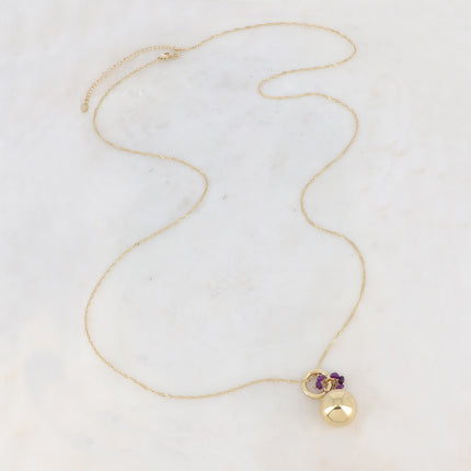Necklace with pregnancy bola - natural stones - With bola box