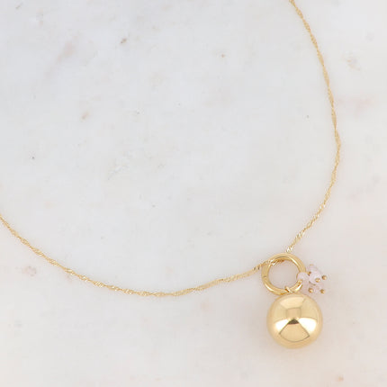 Necklace with pregnancy bola - natural stones - With bola box