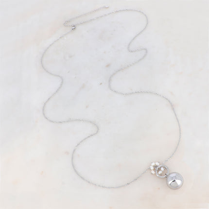 Necklace with pregnancy bola - natural stones - With bola box