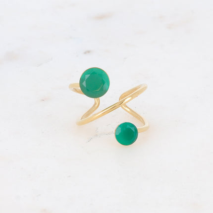 Bague Calista - pierres naturelles rondes