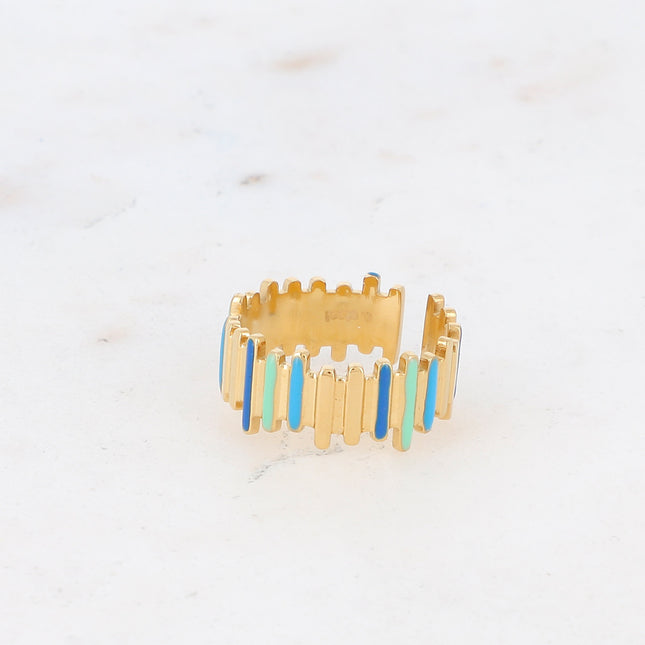 Bague Keynia - mini barres émaillées