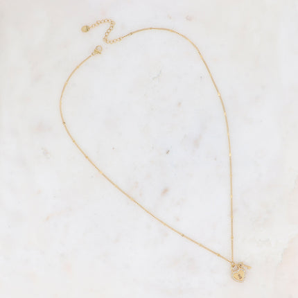 Collier Amalia - clef et cadenas coeur, oxydes de zirconium