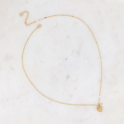Collier - clef et cadenas coeur, oxydes de zirconium