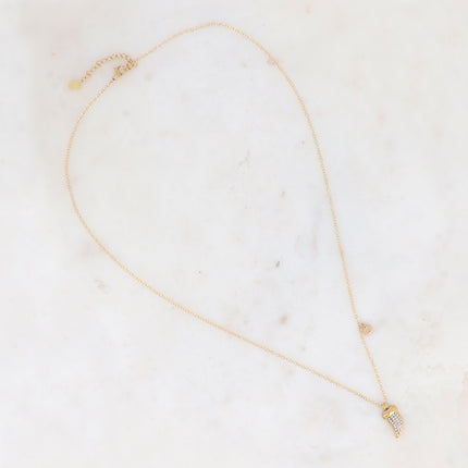 Collier Lizia - corne avec oxydes de zirconium et soleil ajouré