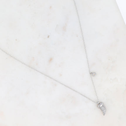 Collier Lizia - corne avec oxydes de zirconium et soleil ajouré