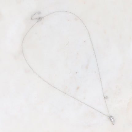 Collier Lizia - corne avec oxydes de zirconium et soleil ajouré