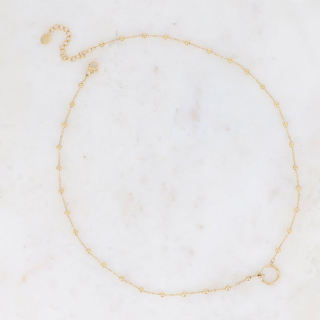 Collier Mara - chaîne avec boules et anneau fin
